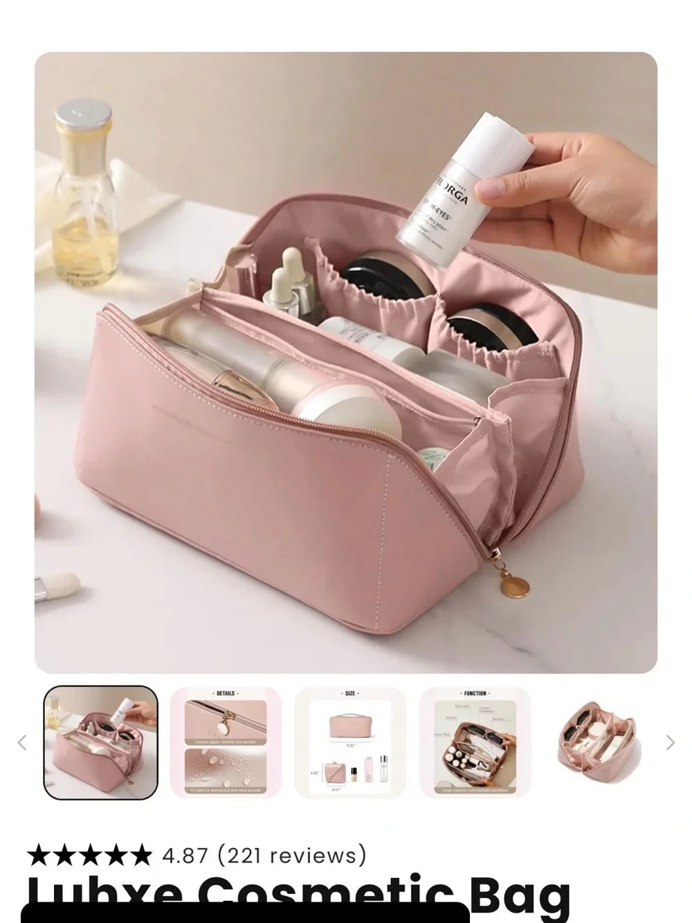 Luhxe Cosmetic Bag- pink
